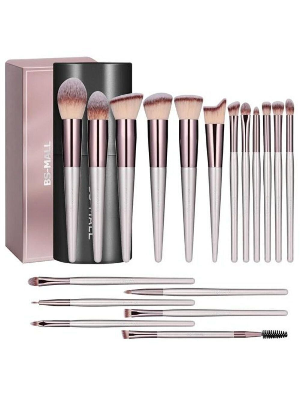 BSMALL Makeup Brush Set 18pcs Foundation Blush Eyeshadow Concealer Powder Kit